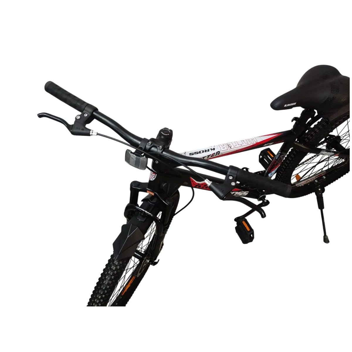 Kross Hitter 26T black red MTB cycle frame and seat post detail