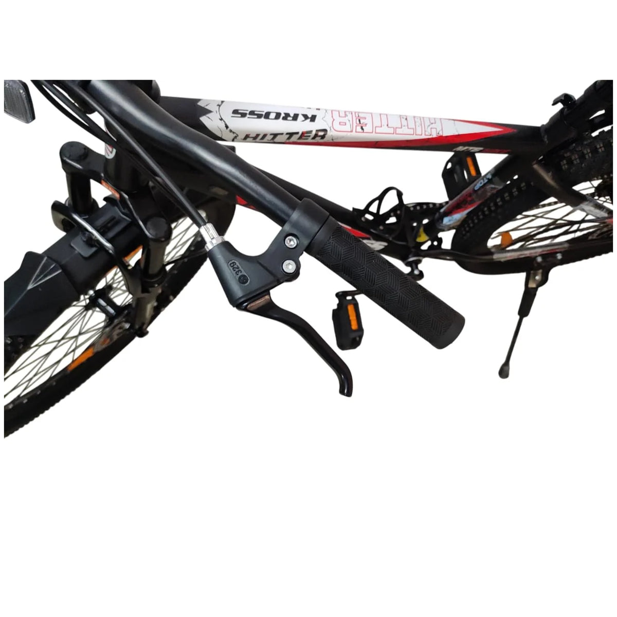 Kross Hitter 26T MTB cycle handlebar and brake lever detail