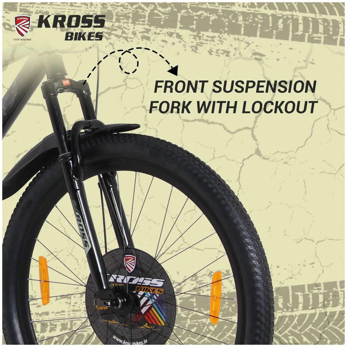 Kross Hitter 29T black front suspension fork with lockout