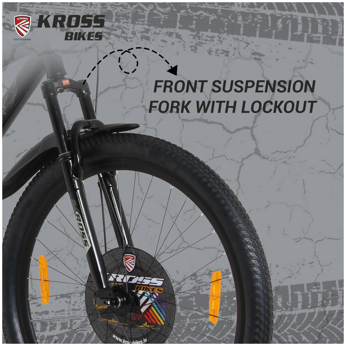 Kross Hitter 29T grey front suspension fork with lockout
