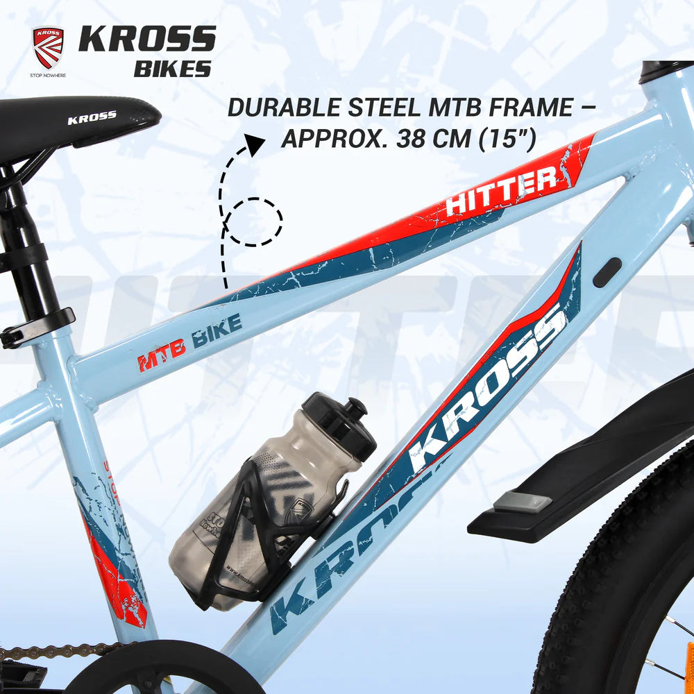 KROSS Hitter durable steel MTB frame closeup view