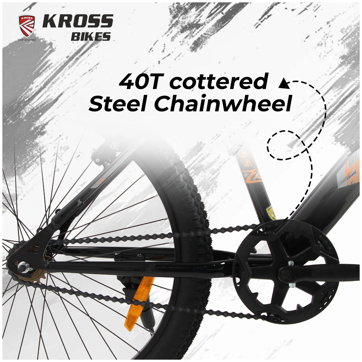 Kross K 2.0 24T bicycle with 40T cottered steel chainwheel