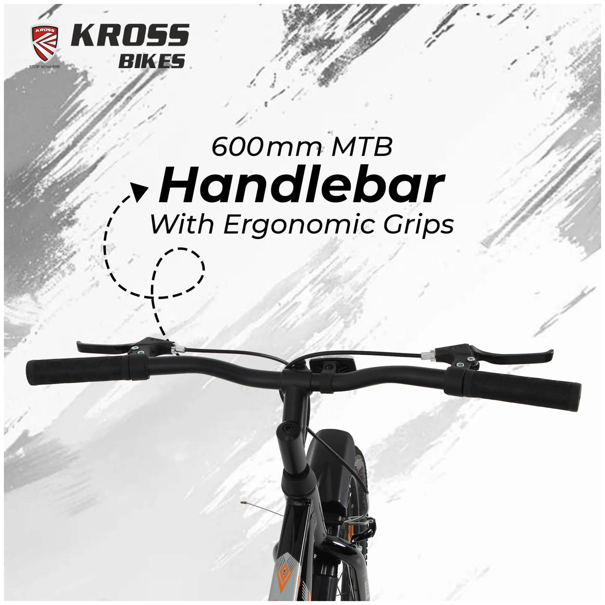 Kross K 2.0 24T bicycle with 600 mm MTB handlebar and ergonomic grips