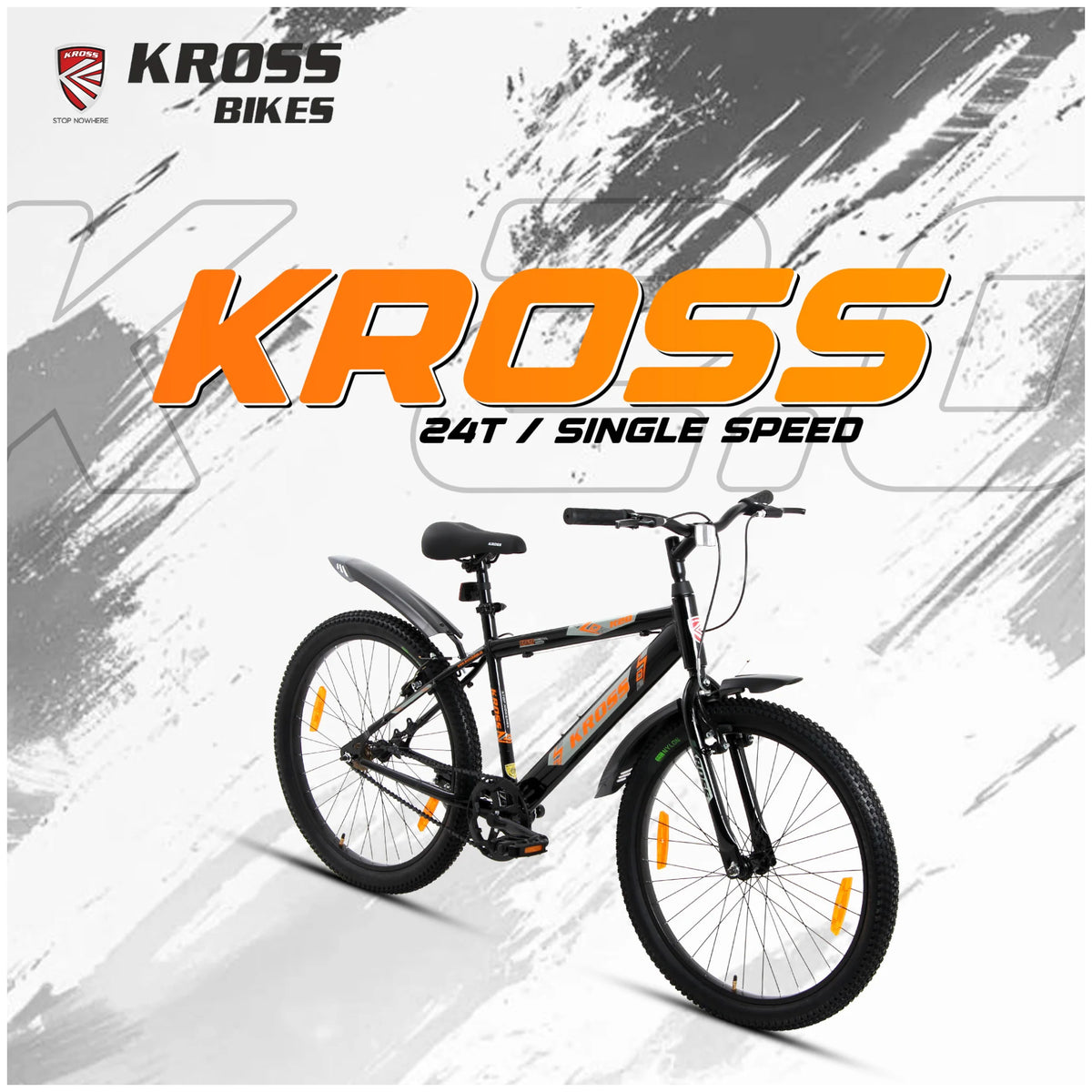 Kross K 2.0 24T single speed cycle in black