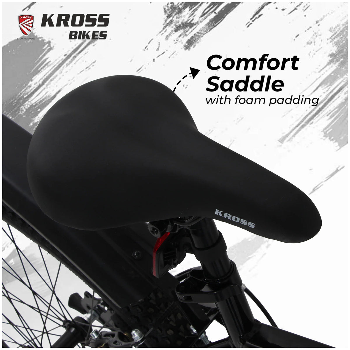 Kross K 2.0 24T bicycle comfort saddle with foam padding