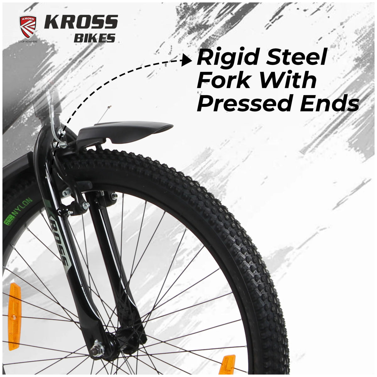 Kross K 2.0 24T bicycle with rigid steel fork and pressed ends