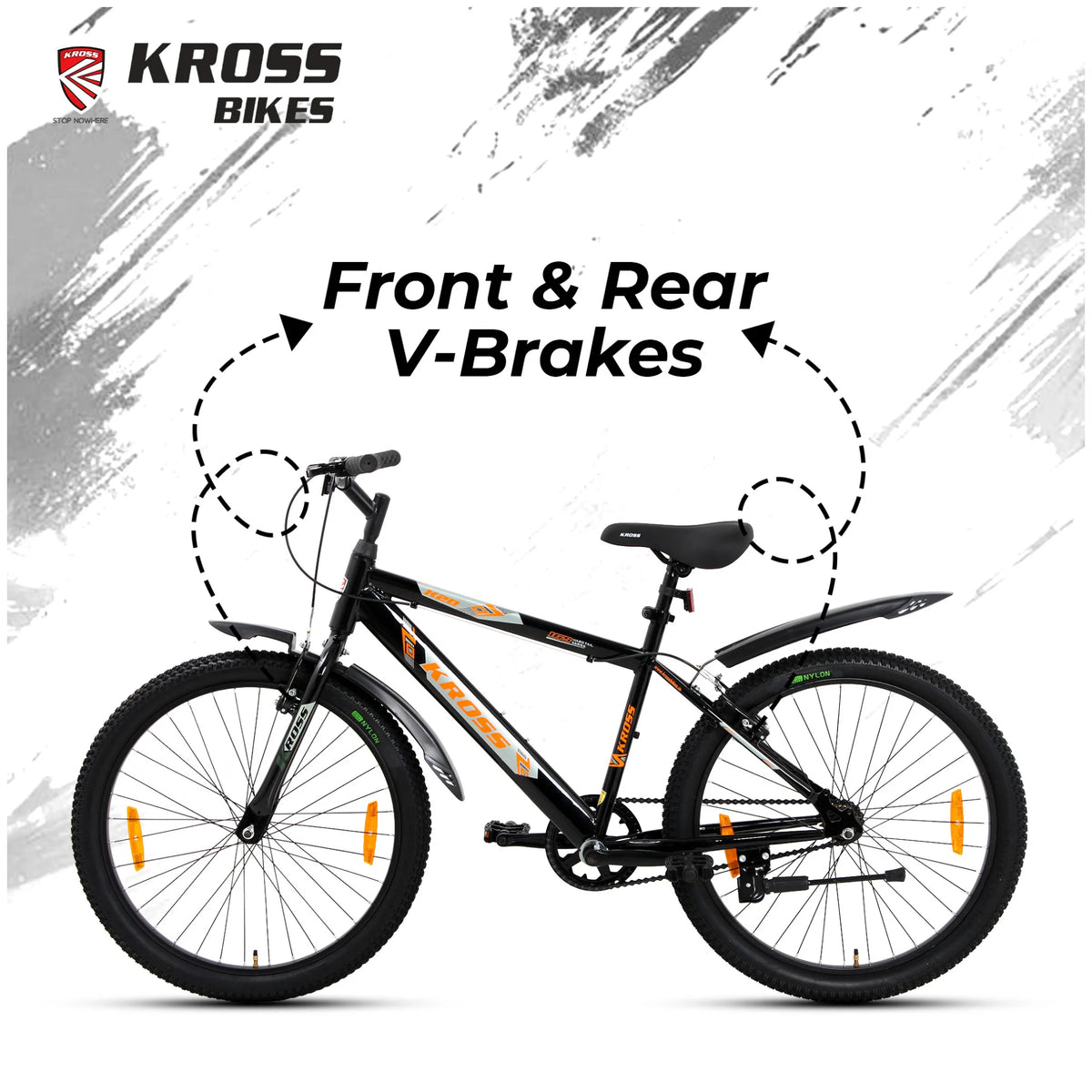 Kross K 2.0 24T bicycle with front and rear V-brakes