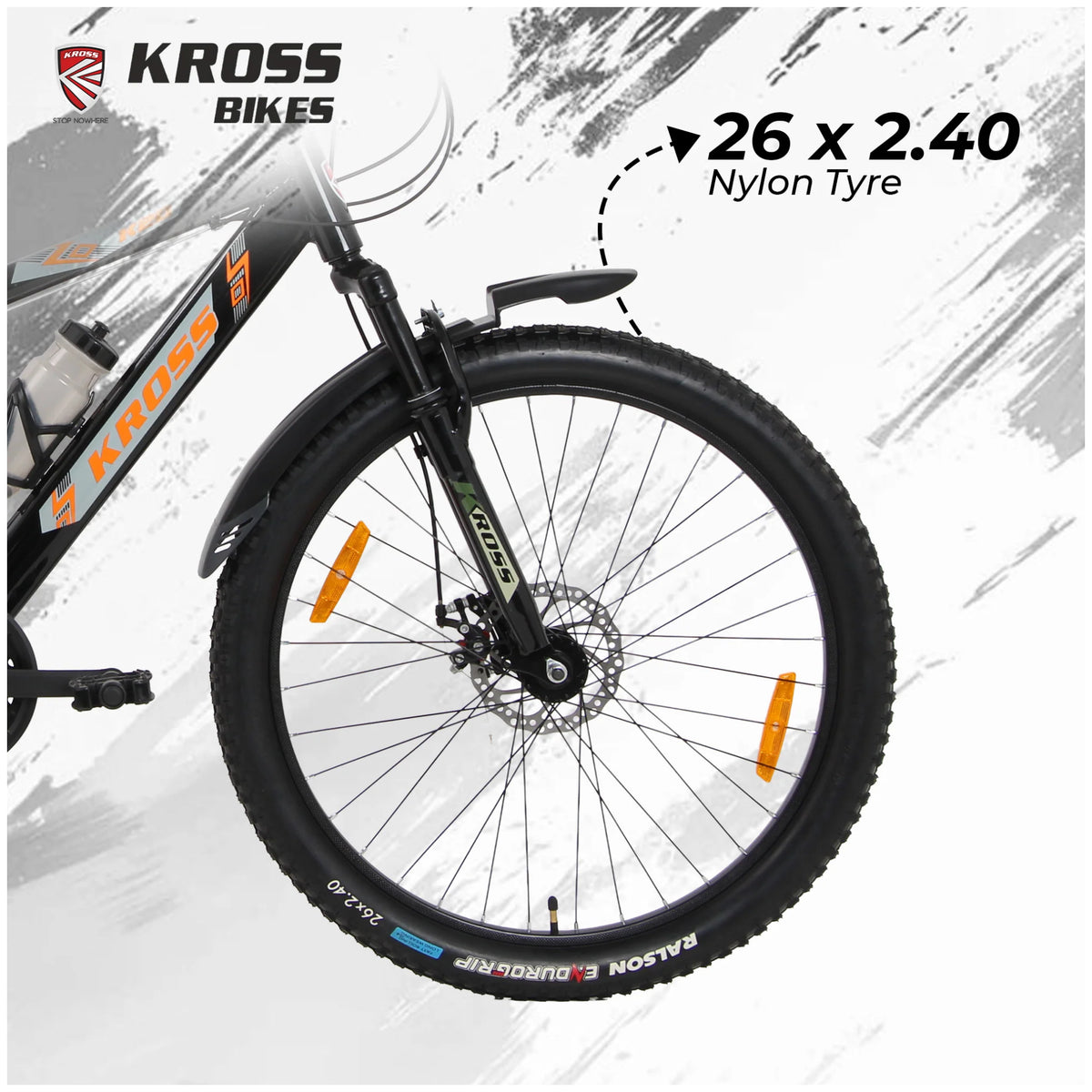 Kross K-20 Marbal 26T MTB cycle with 26 x 2.40 nylon tyres