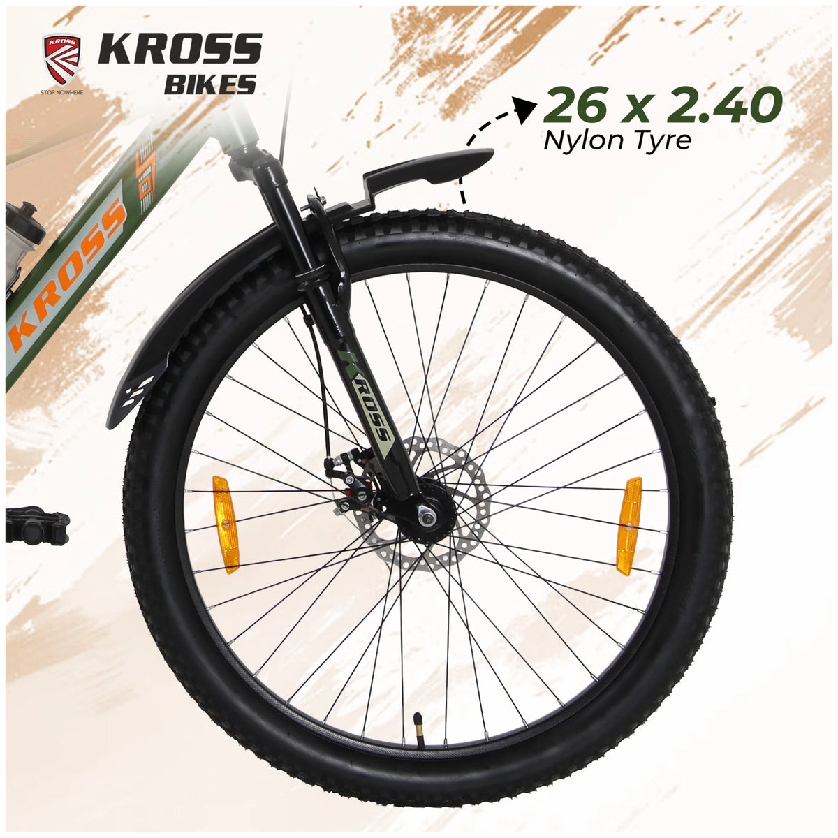 Kross K-20 Marbal 26T MTB bicycle with 26 x 2.40 nylon tyres