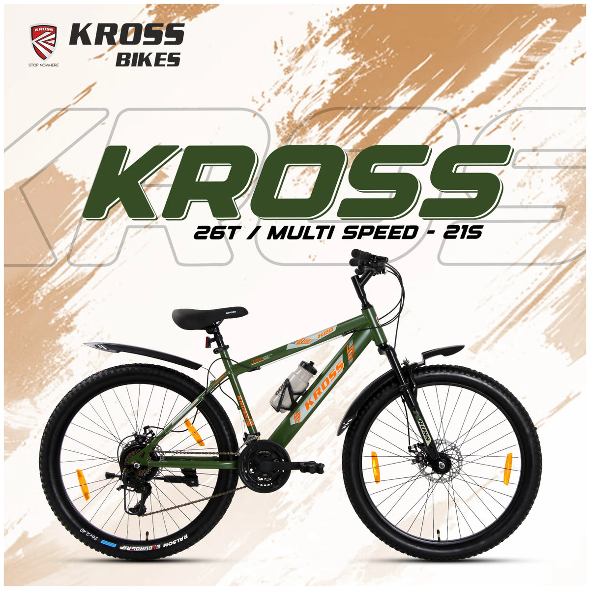Kross K-20 Marbal 26T 21 speed green MTB bicycle