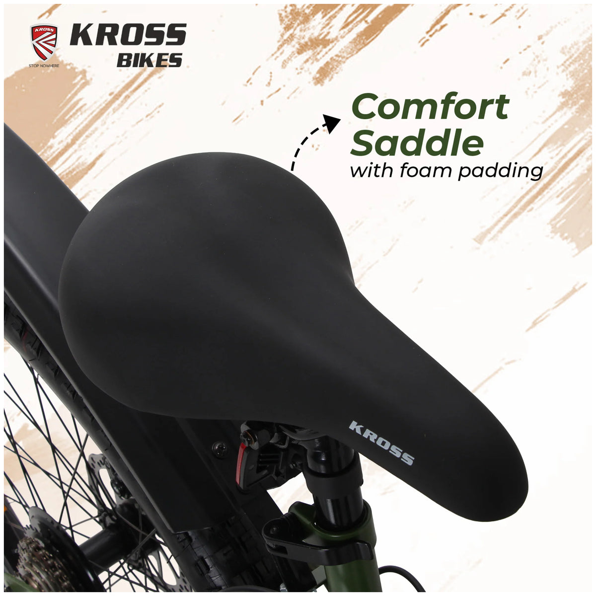 Kross K-20 Marbal MTB bicycle comfort saddle with foam padding