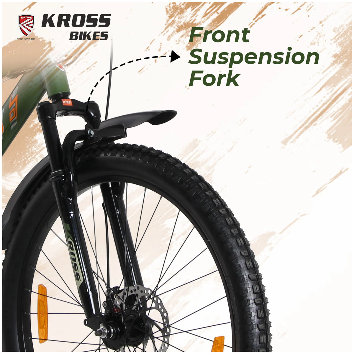 Kross K-20 Marbal 26T MTB bicycle with front suspension fork and disc brake