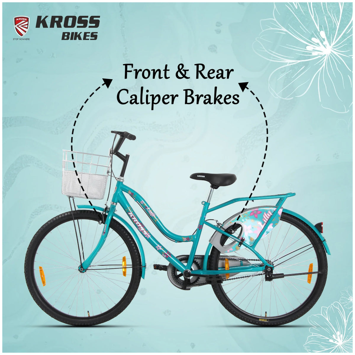 Kross Lilly 26T bicycle with front and rear caliper brakes