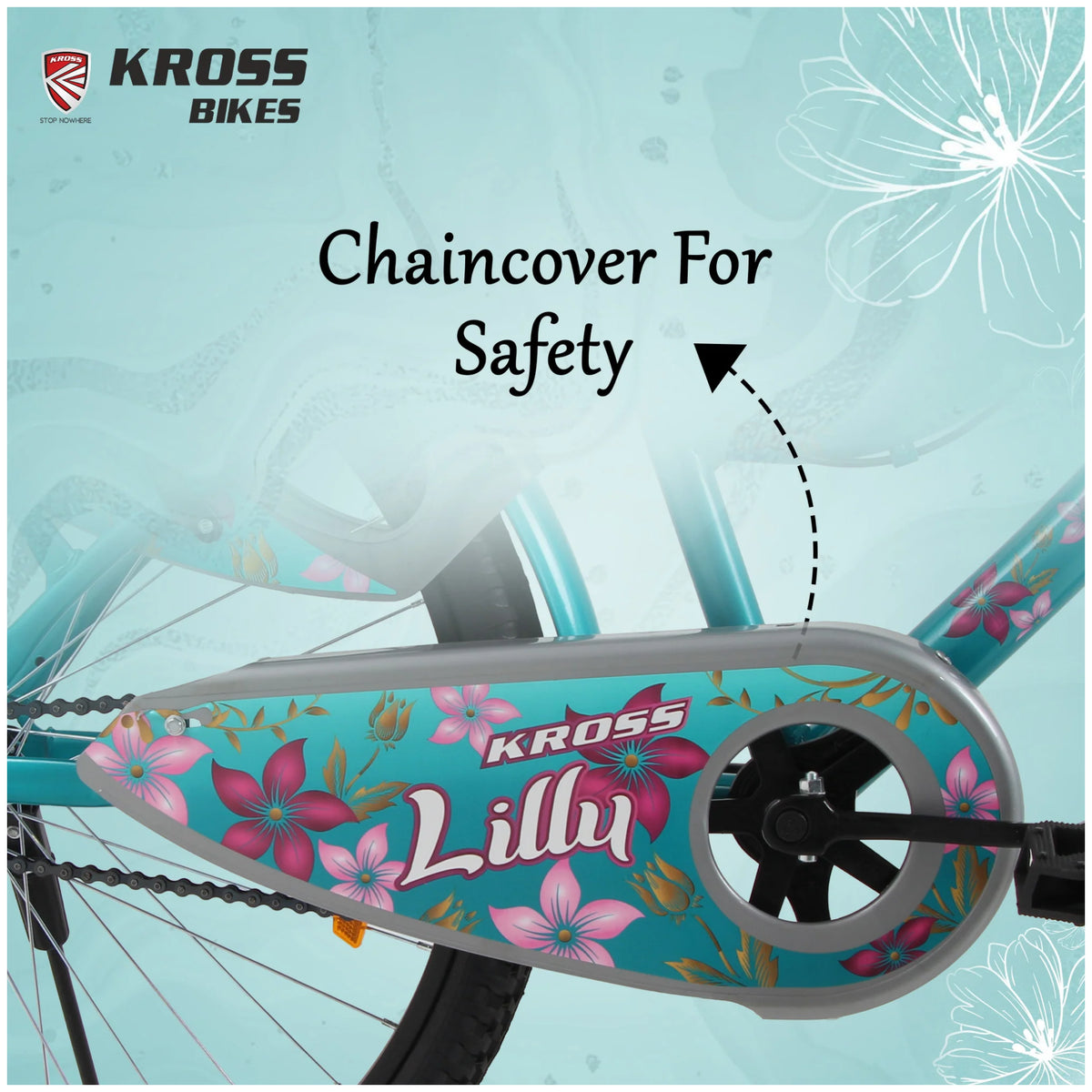 Kross Lilly 26T bicycle with full chain cover for safety