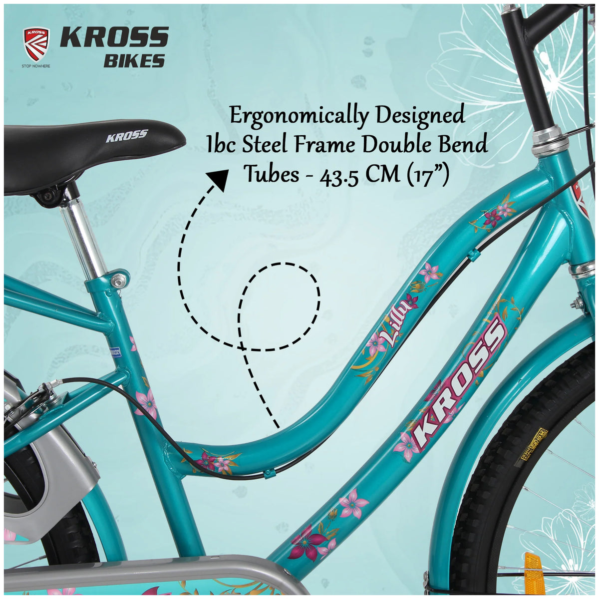 Kross Lilly 26T city bicycle with ergonomically designed IBC steel frame
