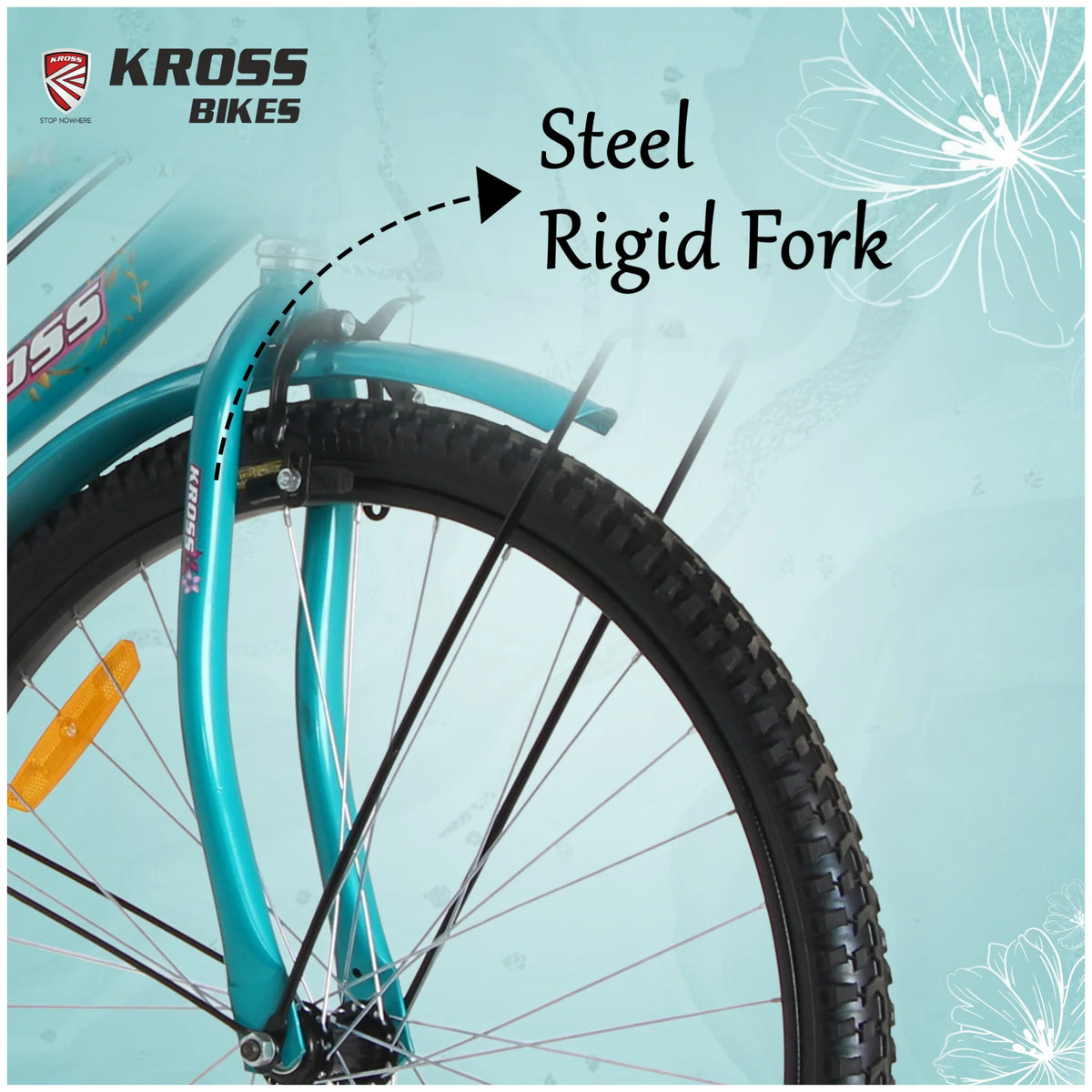 Kross Lilly 26T bicycle with steel rigid front fork