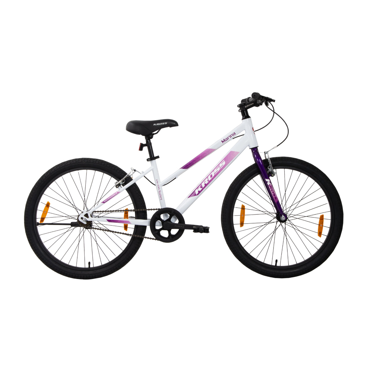 Kross Marina 24T white and purple city bicycle side view