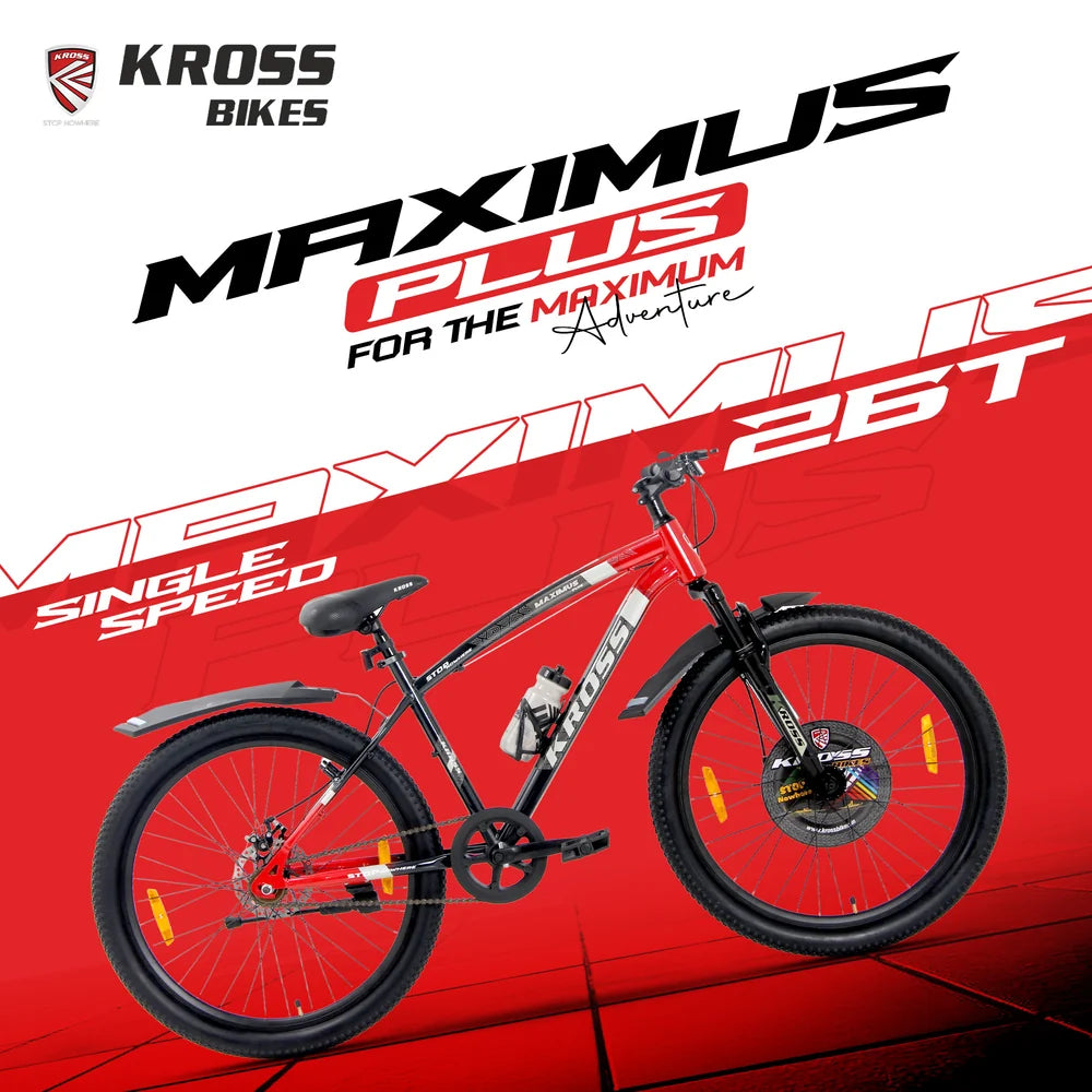 Kross Maximus Plus 26T Red single speed MTB cycle