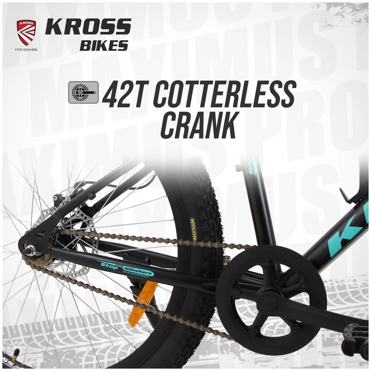 Kross Maximus Pro 26T black blue 42T cotterless crank