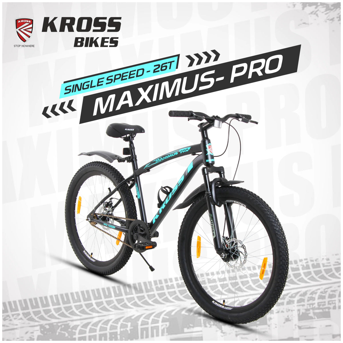 Kross Maximus Pro 26T black blue single speed MTB cycle