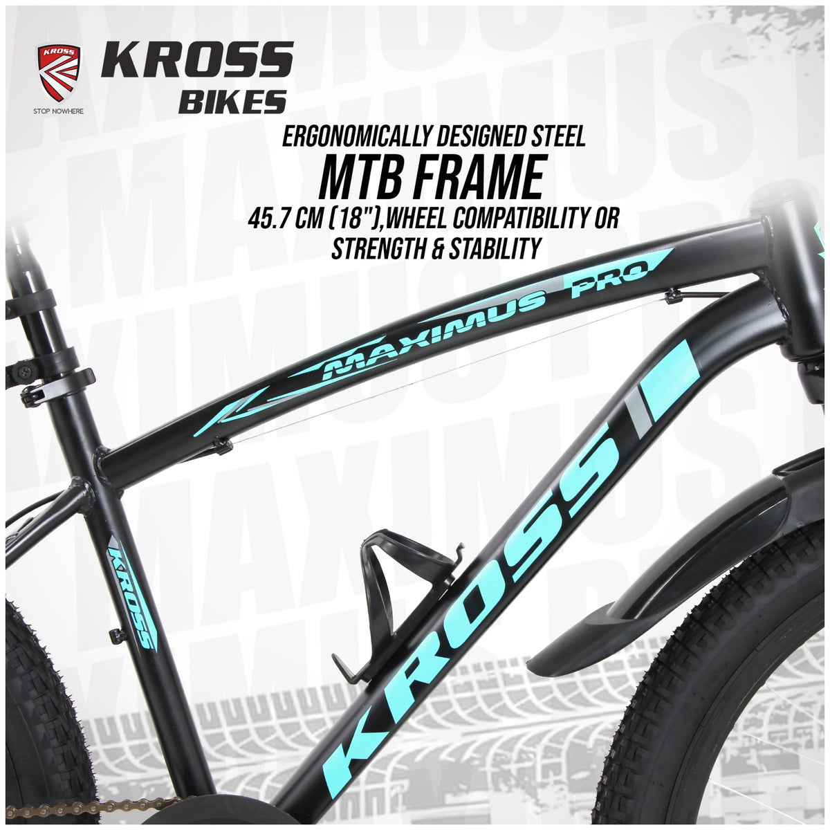 Kross Maximus Pro 26T black blue steel MTB frame