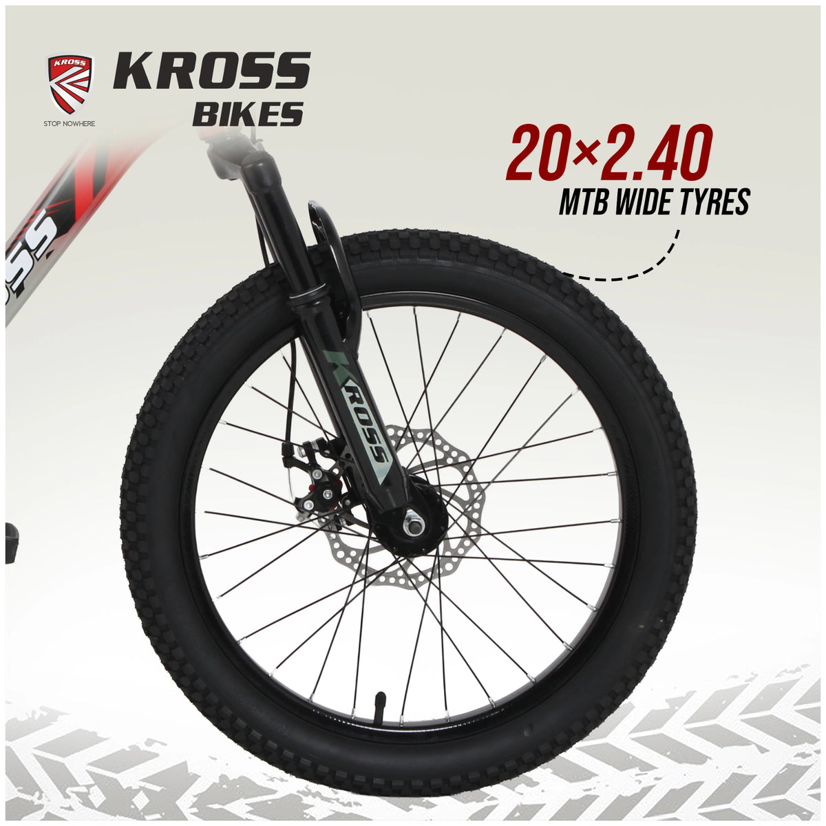 Kross Tronin 20T 20×2.40 MTB wide tyre with front suspension fork