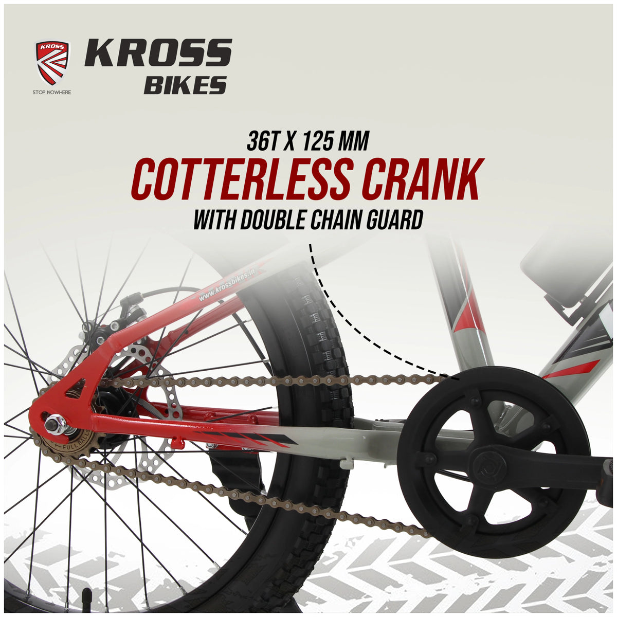 Kross Tronin 20T 36T × 125 mm cotterless crank with double chain guard