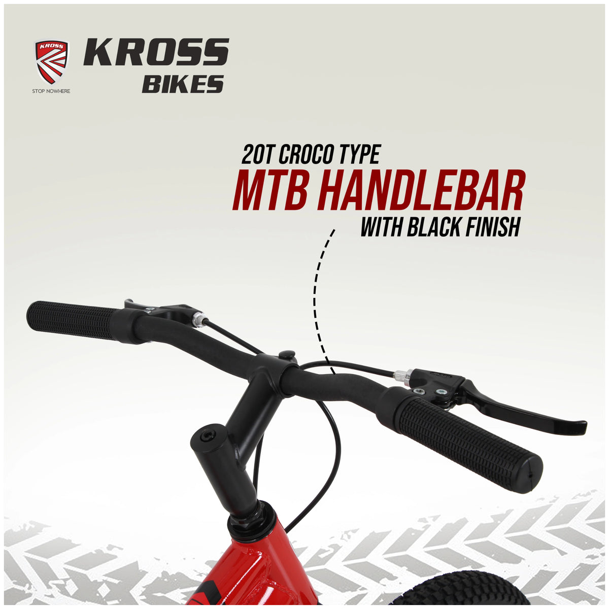 Kross Tronin 20T Croco type MTB handlebar with black finish