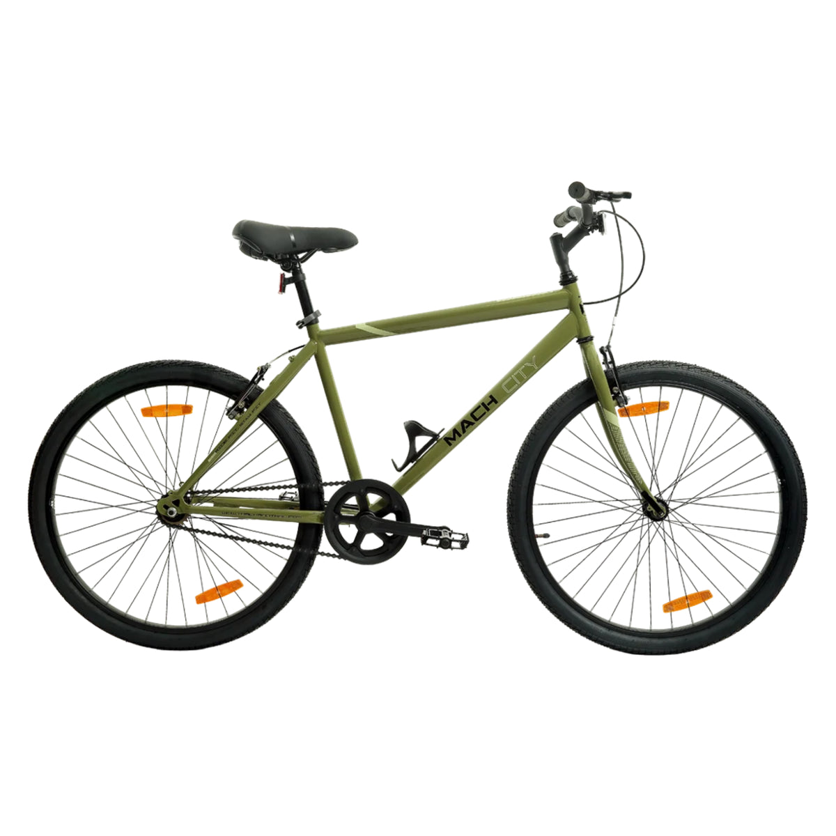 Mach City iBike 26T Olive Green single speed city cycle