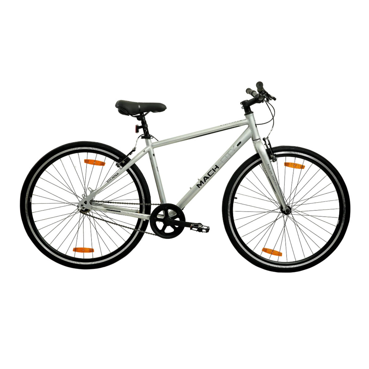 Mach City Vienna 700C Sparkle Silver single speed city cycle