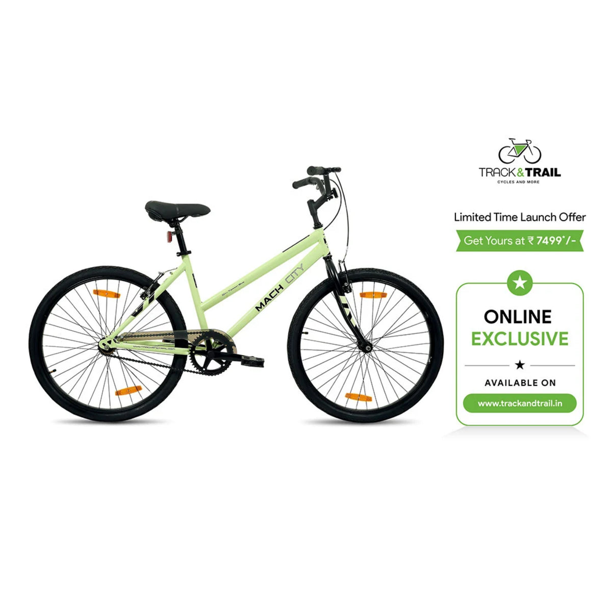 Mach City Zurich Ladies 26T Single Speed City Cycle | Aqua Green