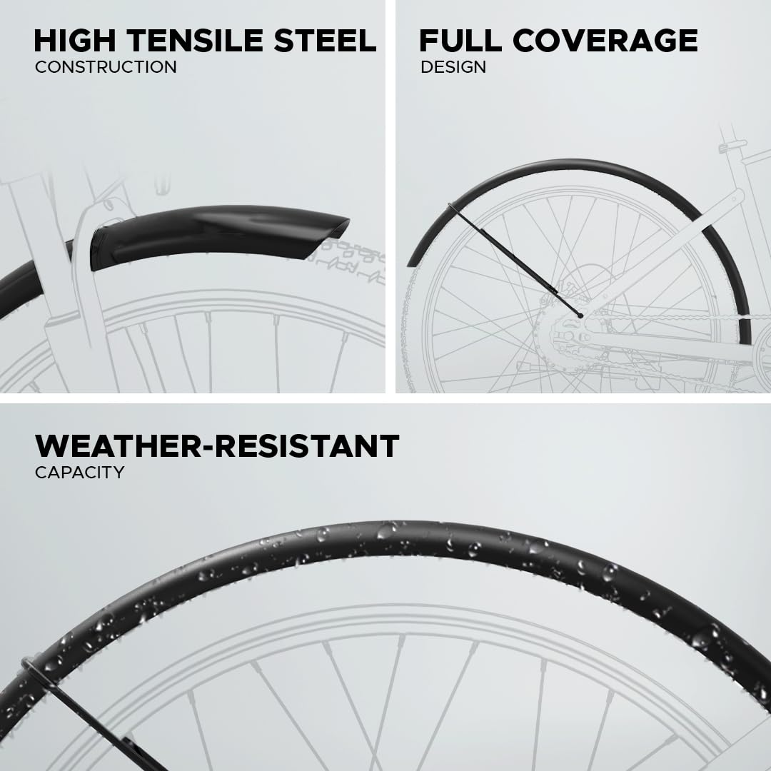 metal cycle mudguard features high tensile steel full coverage weather resistant design