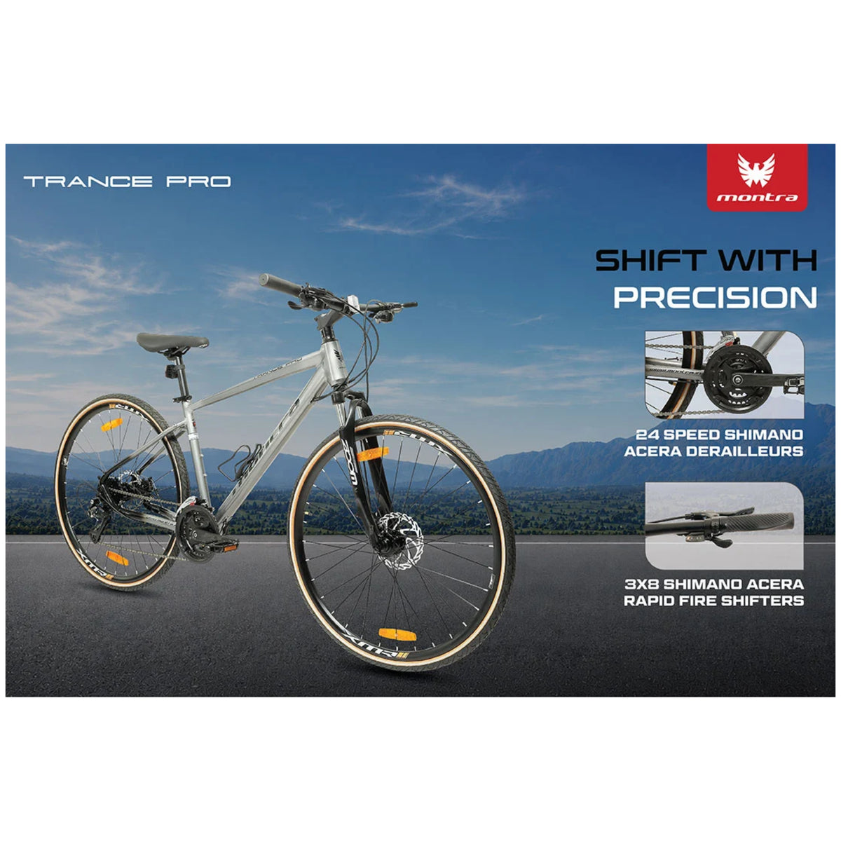 Montra Trance Pro 700C hybrid cycle Shimano Acera gear system