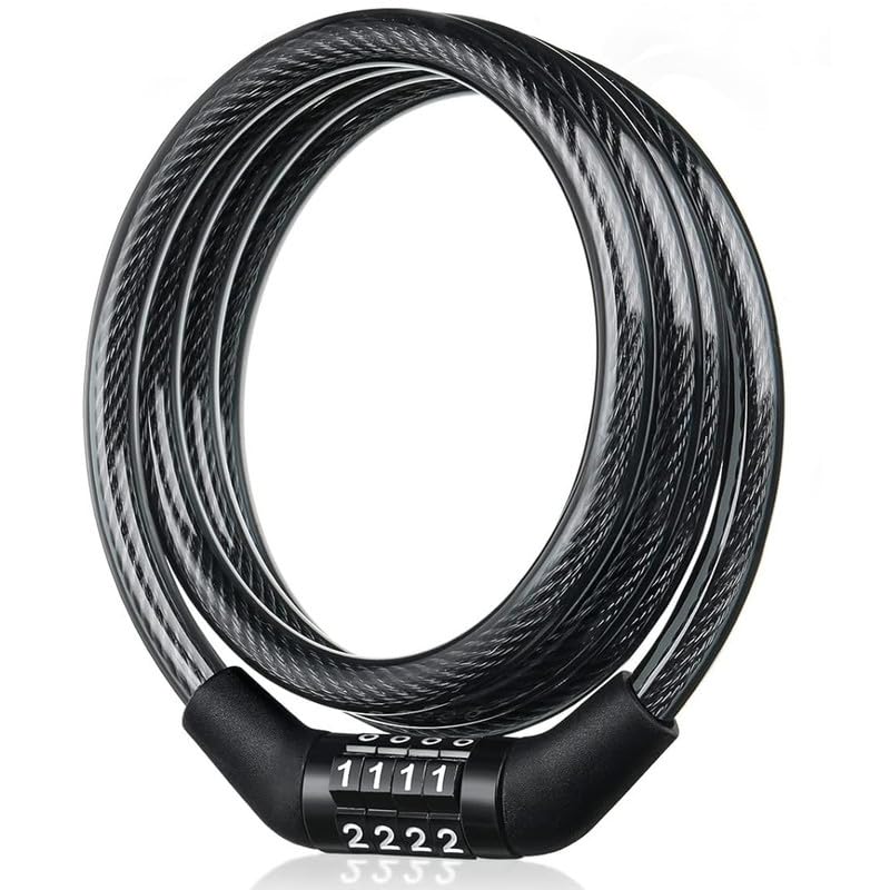 "Cycle number lock secured around bike frame for anti-theft protection"