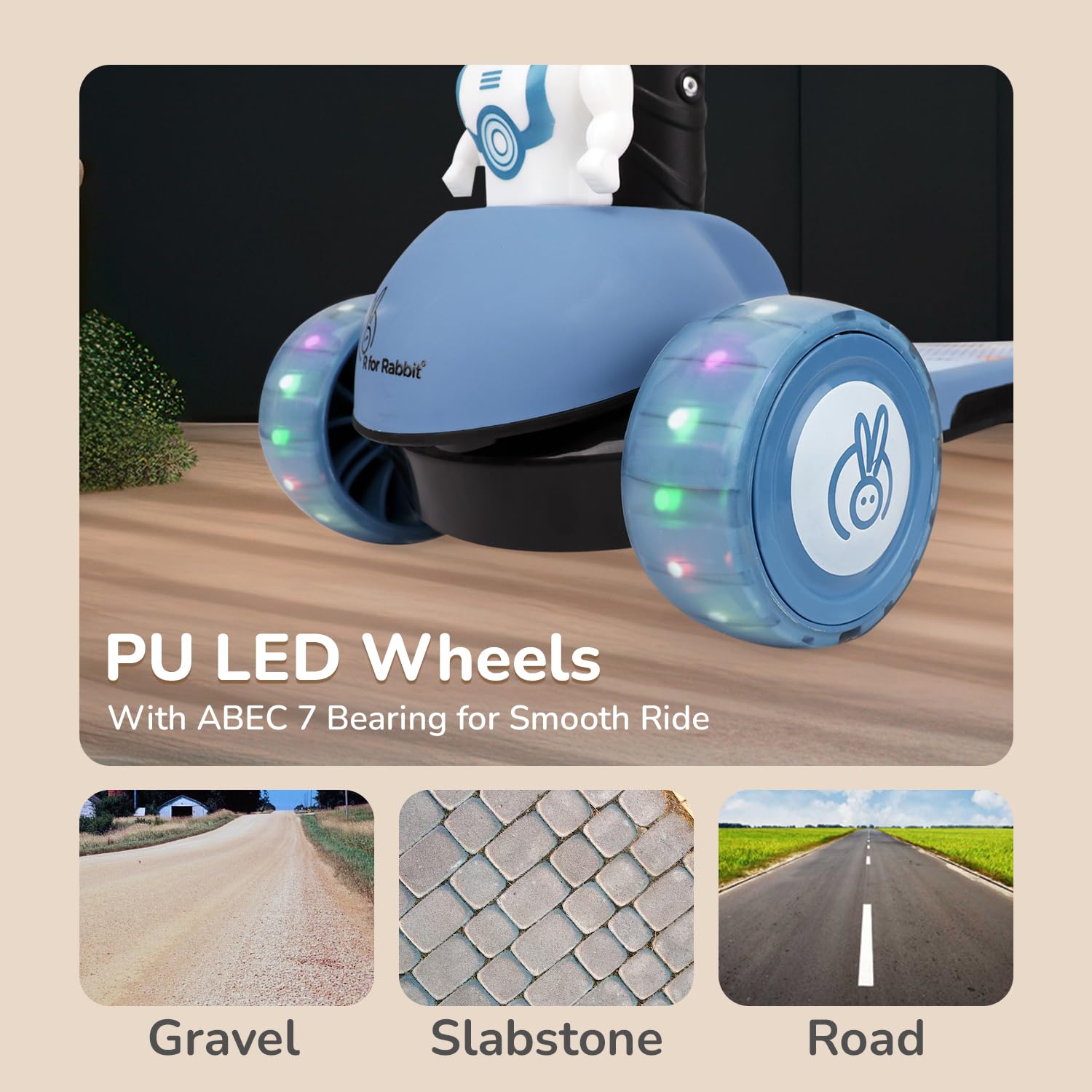 R for Rabbit Road Runner Astro PU LED wheels with smooth ride bearings