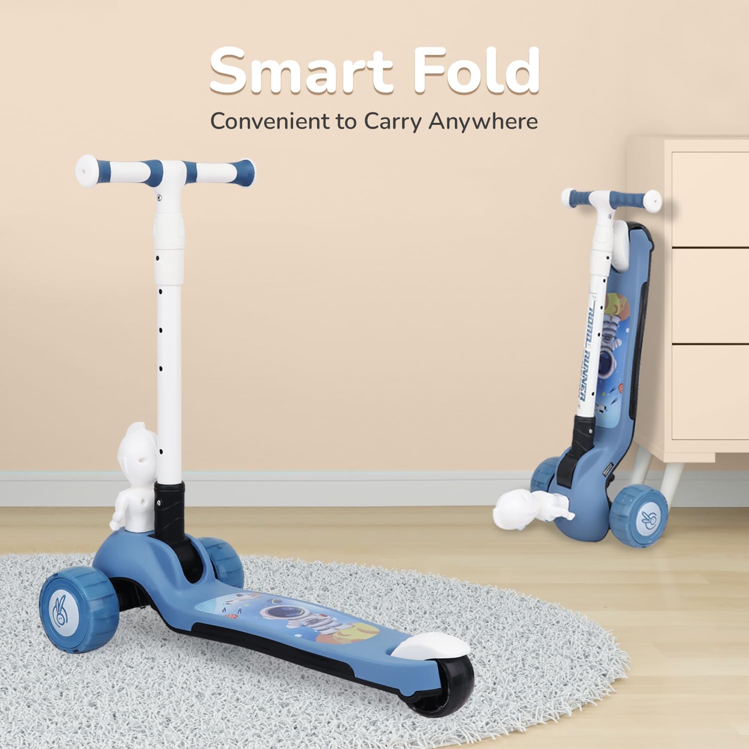 R for Rabbit Road Runner Astro smart fold kids scooter design