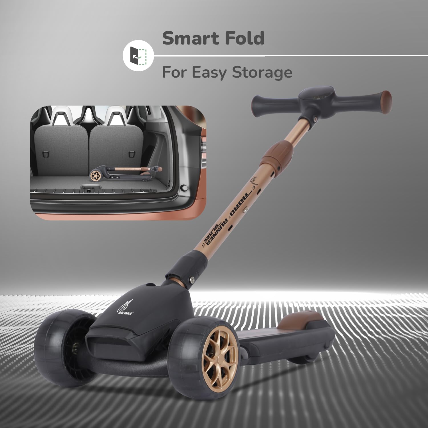 R for Rabbit Road Runner Blaze foldable kids scooter easy storage design