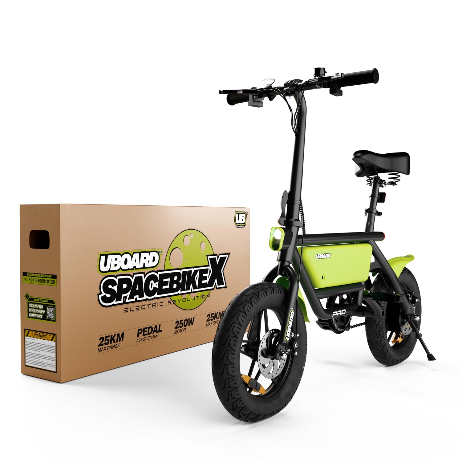 "UBOARD Space Bike electric cycle packaging box – sealed and ready for delivery"

