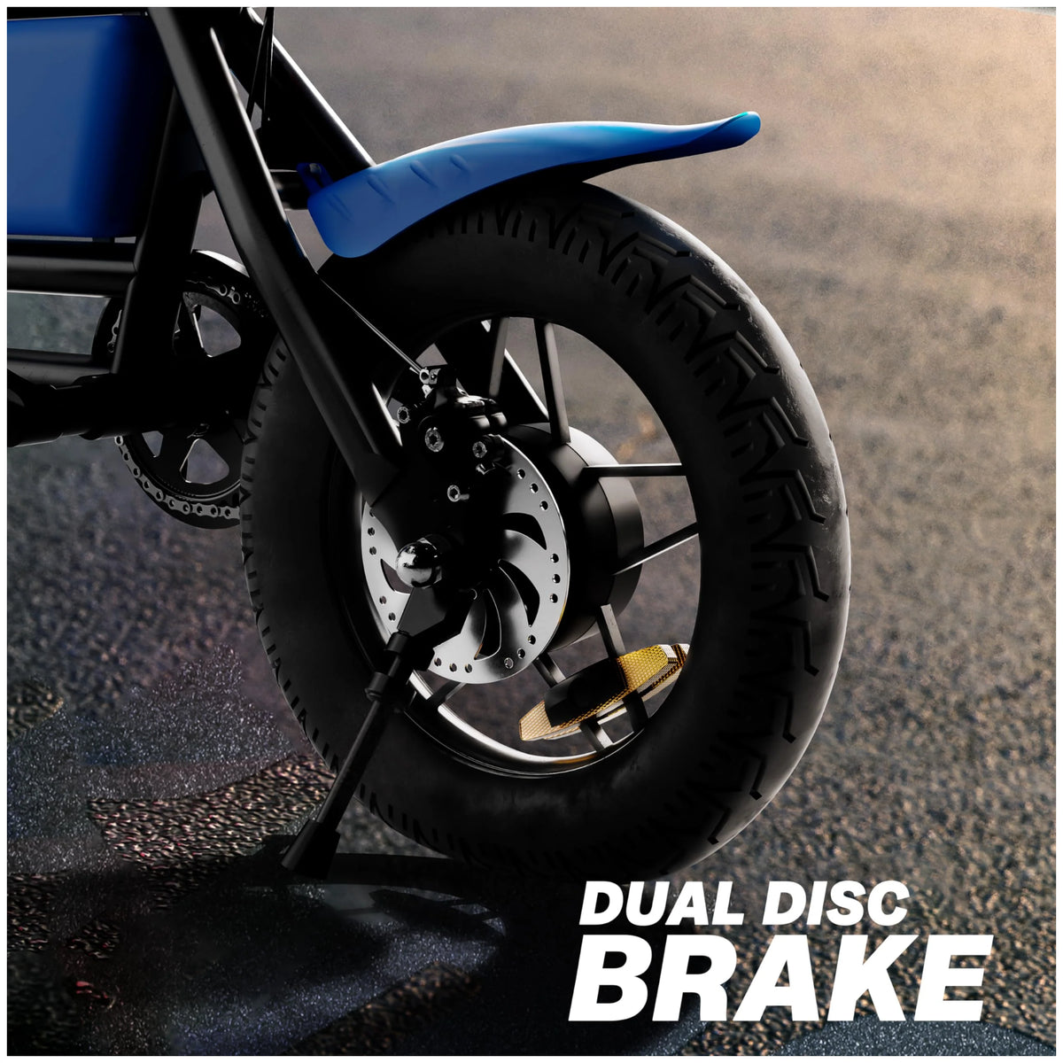 UBOARD Space Bike Pro blue electric cycle dual disc brake