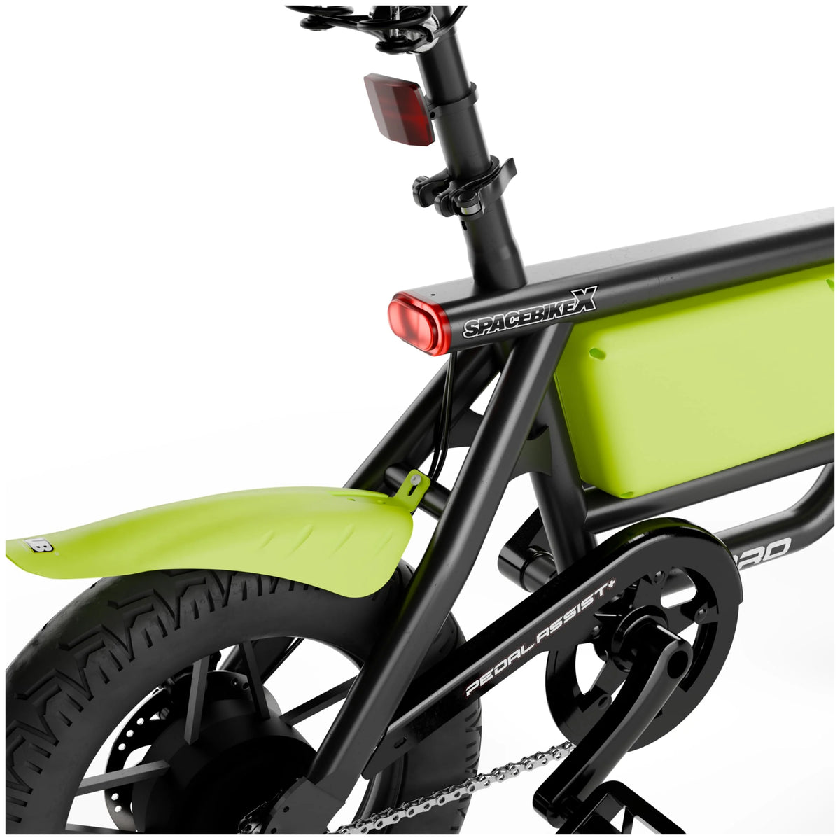 UBOARD Space Bike Pro green electric cycle rear taillight