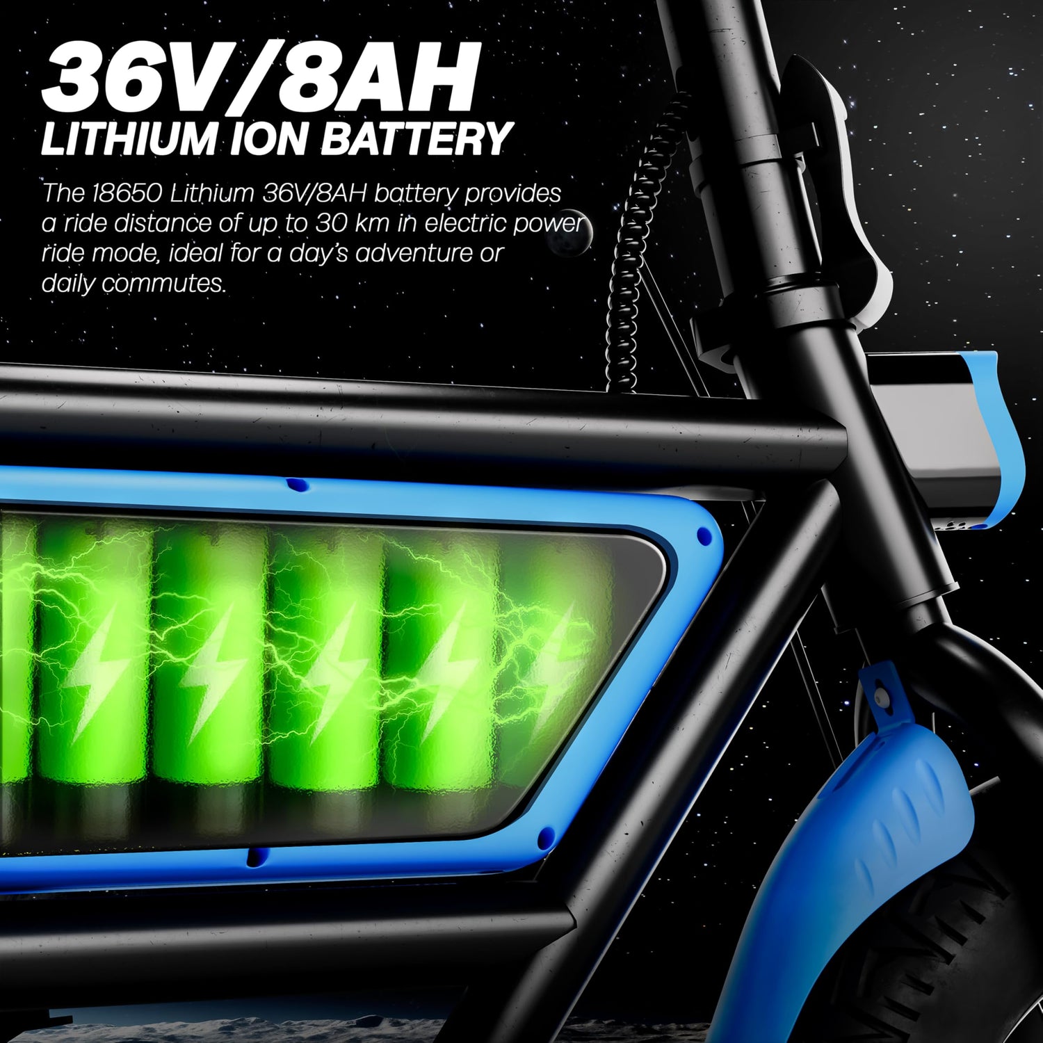 UBOARD Spacebike X electric cycle 36V 8Ah lithium battery long range electric bike