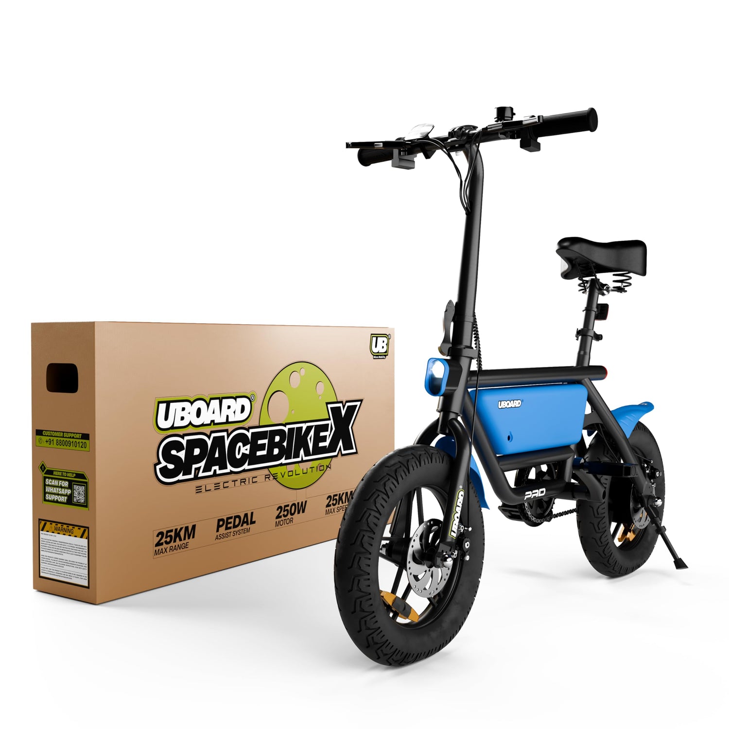 UBOARD Spacebike X electric cycle packaging box foldable e bike delivery India