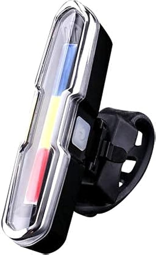 "USB rechargeable police-style back light with red, blue, white LEDs"
