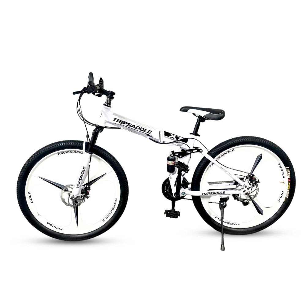 TRIPSADDLE X7 26T Folding Cycle White 21 Speed | Best Foldable Bike India